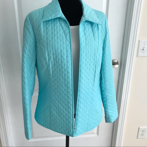 ✴️ Talbots Quilted Jacket Robins Egg Blue Sz14, NWOT - Picture 7 of 7